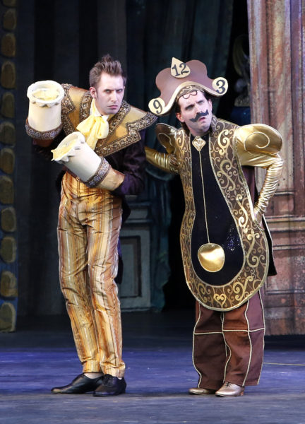 Victor Hunter (Lumiere) and Steven Greenfield (Cogsworth). Tim Matheson photo.